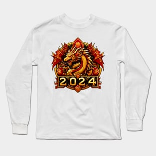 Wooden Gold Red Dragon 2024 No.6 Long Sleeve T-Shirt